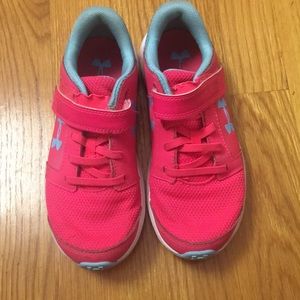 Pink and blue Under Armour girls sneakers